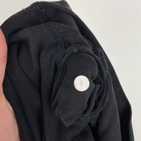 Lululemon Black Wunder Under Stretch Long Biker Shorts Sz 8 - Picture 6 of 7